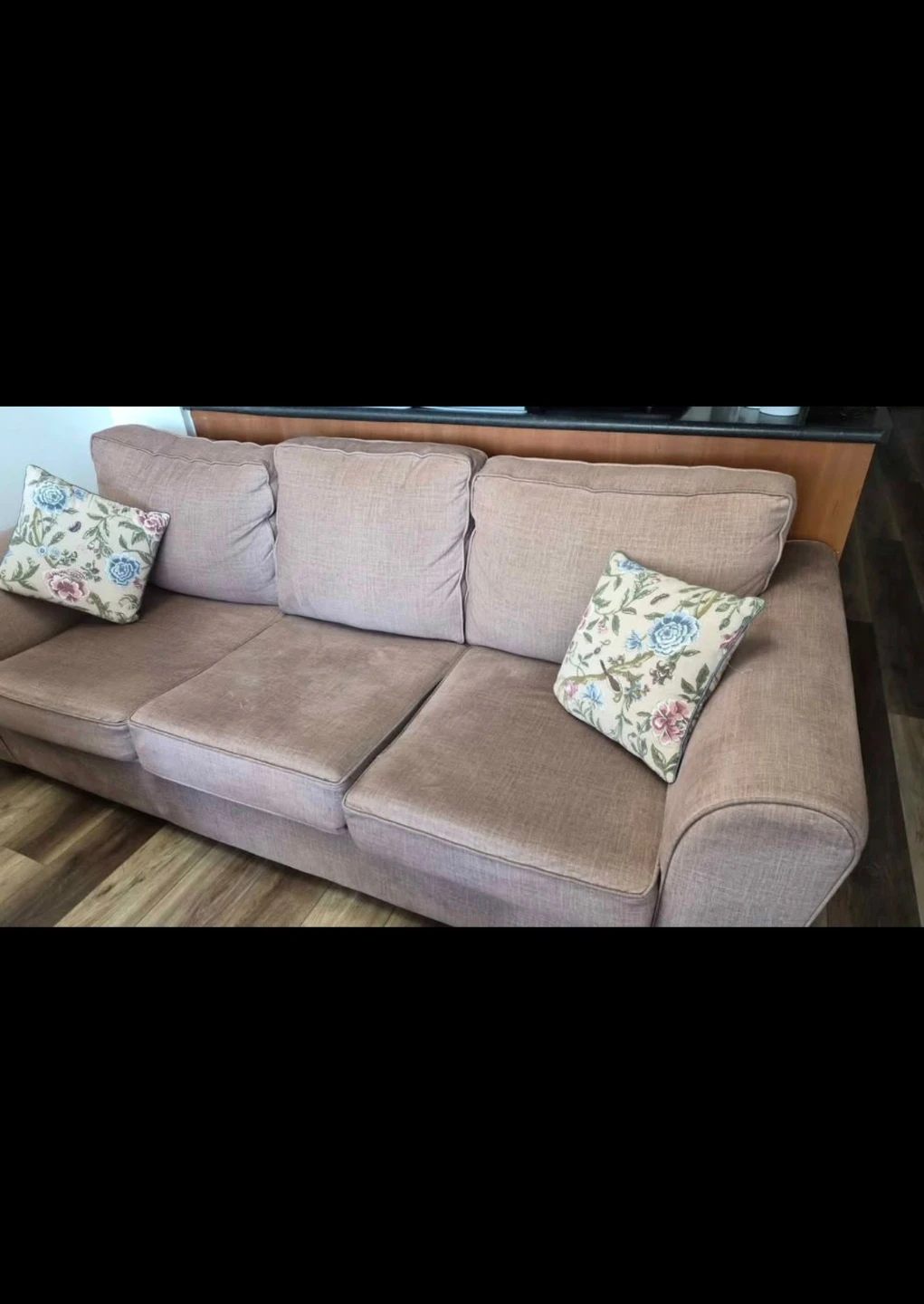 Mauve Fabric Sofa and Loveseat Set with decorative pillows - photo 2