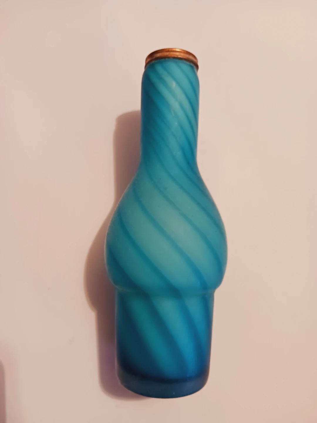 Small Blue Swirl Glass Bottle/ Bud Case