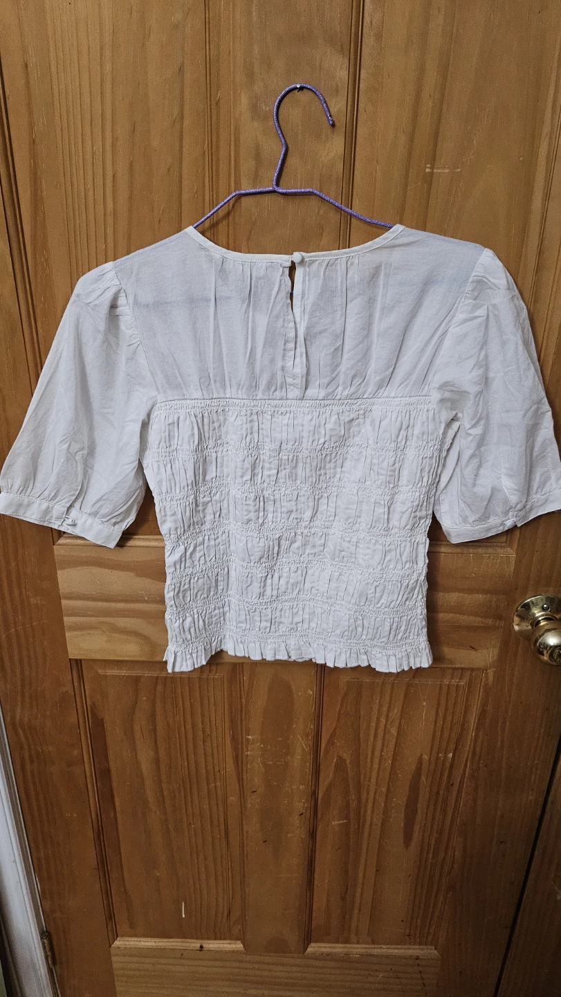Banana Republic White Smocked Top XS - photo 4