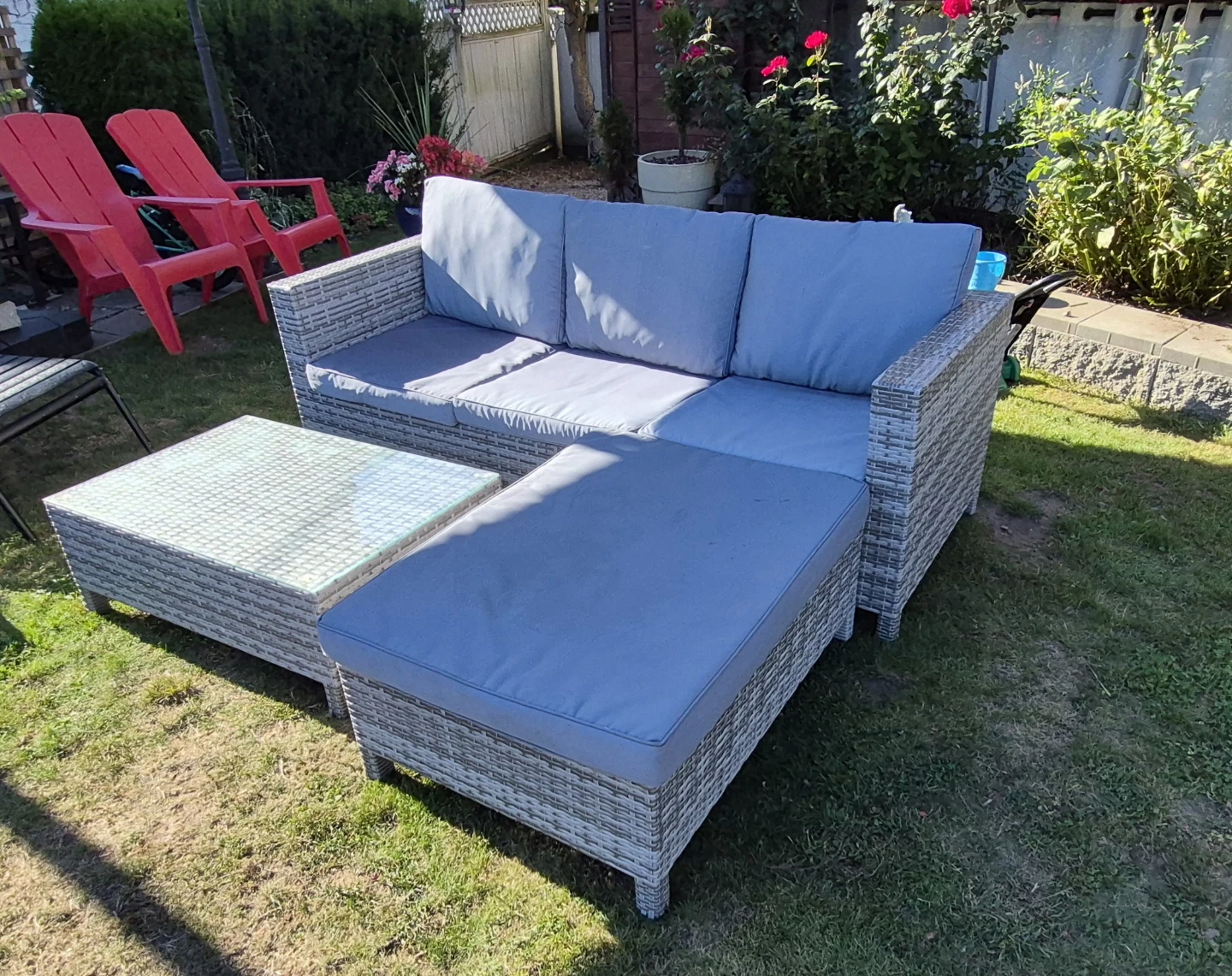 Wicker Patio Sectional Sofa with Coffee Table - photo 2