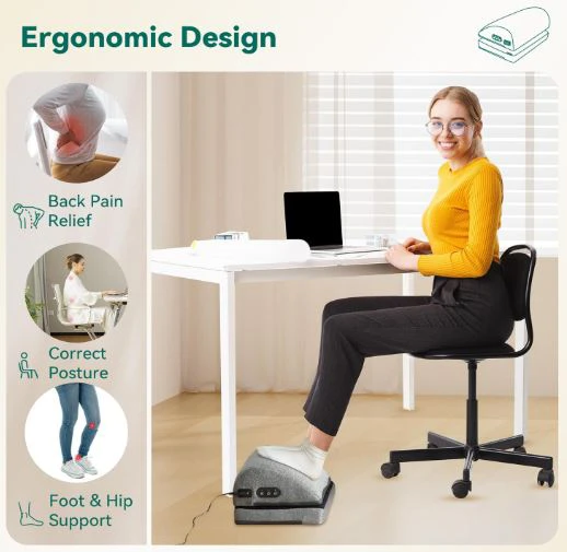 Snailax Adjustable Foot Rest with Heat, Vibration, Massage - NEW - photo 5