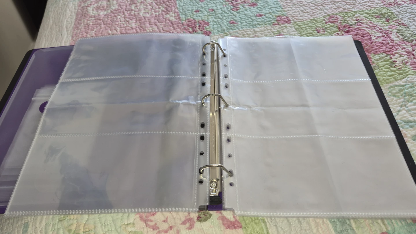 Purple Binder with bill paper Sleeves