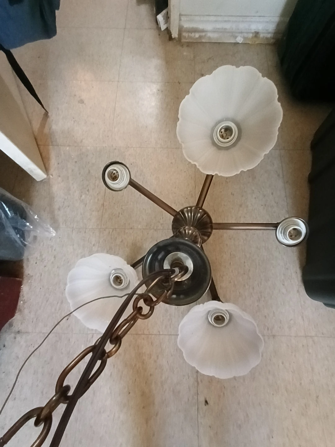 Chandelier with 4 Frosted Glass Shades