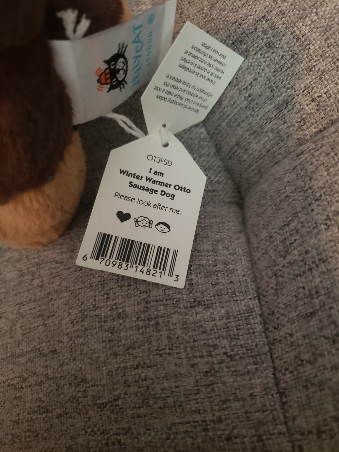 Jellycat Winter Warmer Otto Sausage Dog. New with tags - photo 2