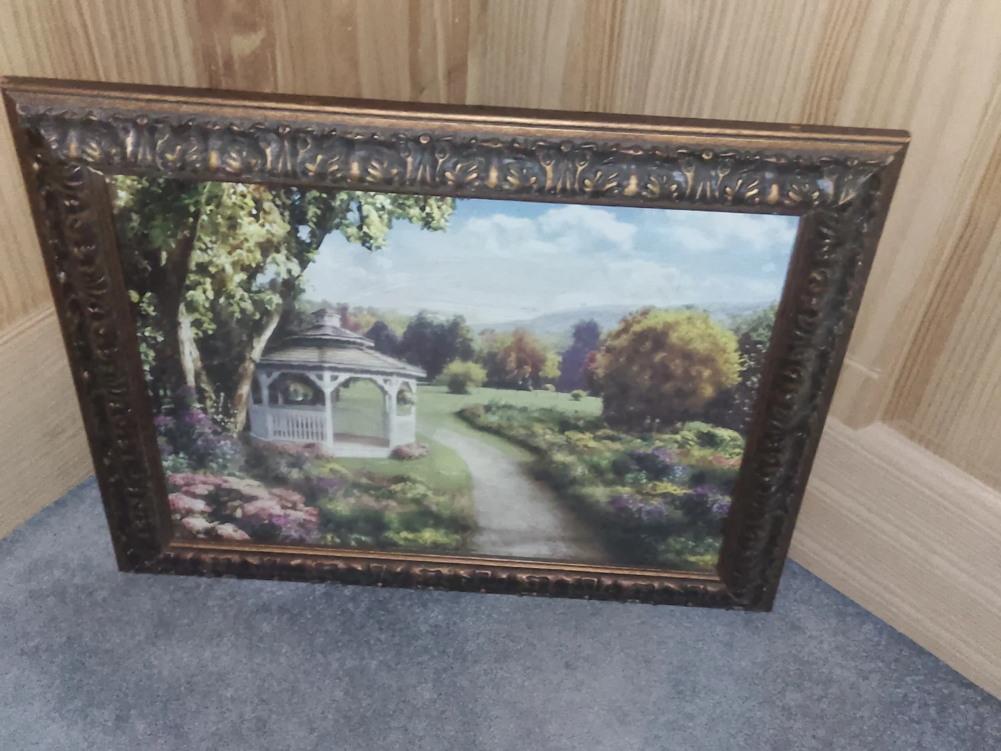 Framed Landscape Painting with Gazebo
