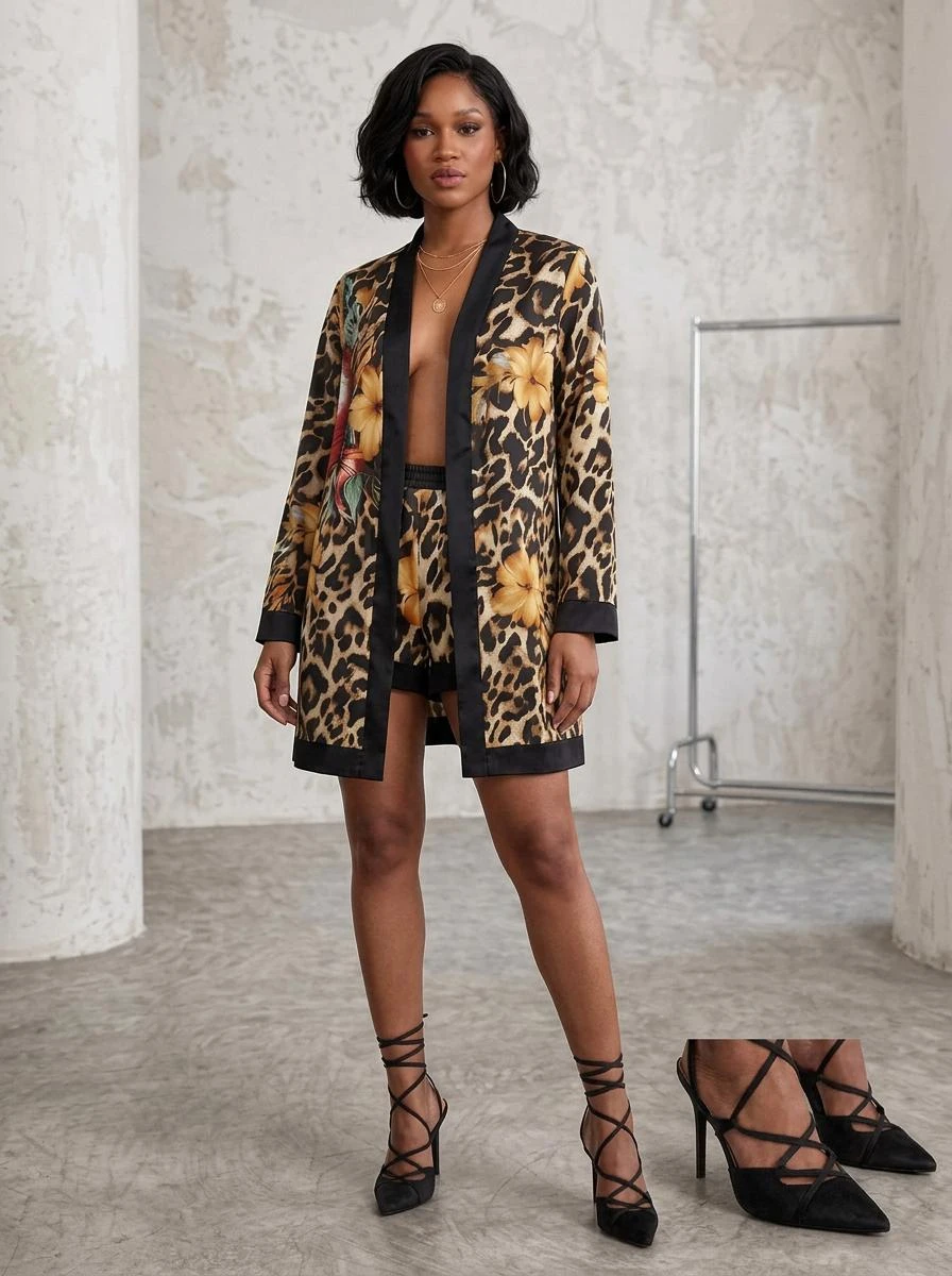 Women's Plaid Double-Breasted Blazer and Pants Suit - photo 2
