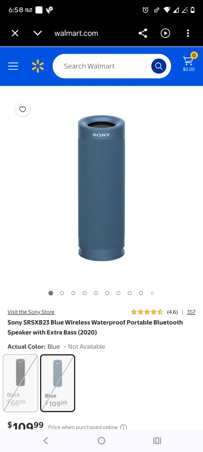 Sony SRSXB23 Blue Wireless Waterproof Portable Bluetooth Speaker - photo 5