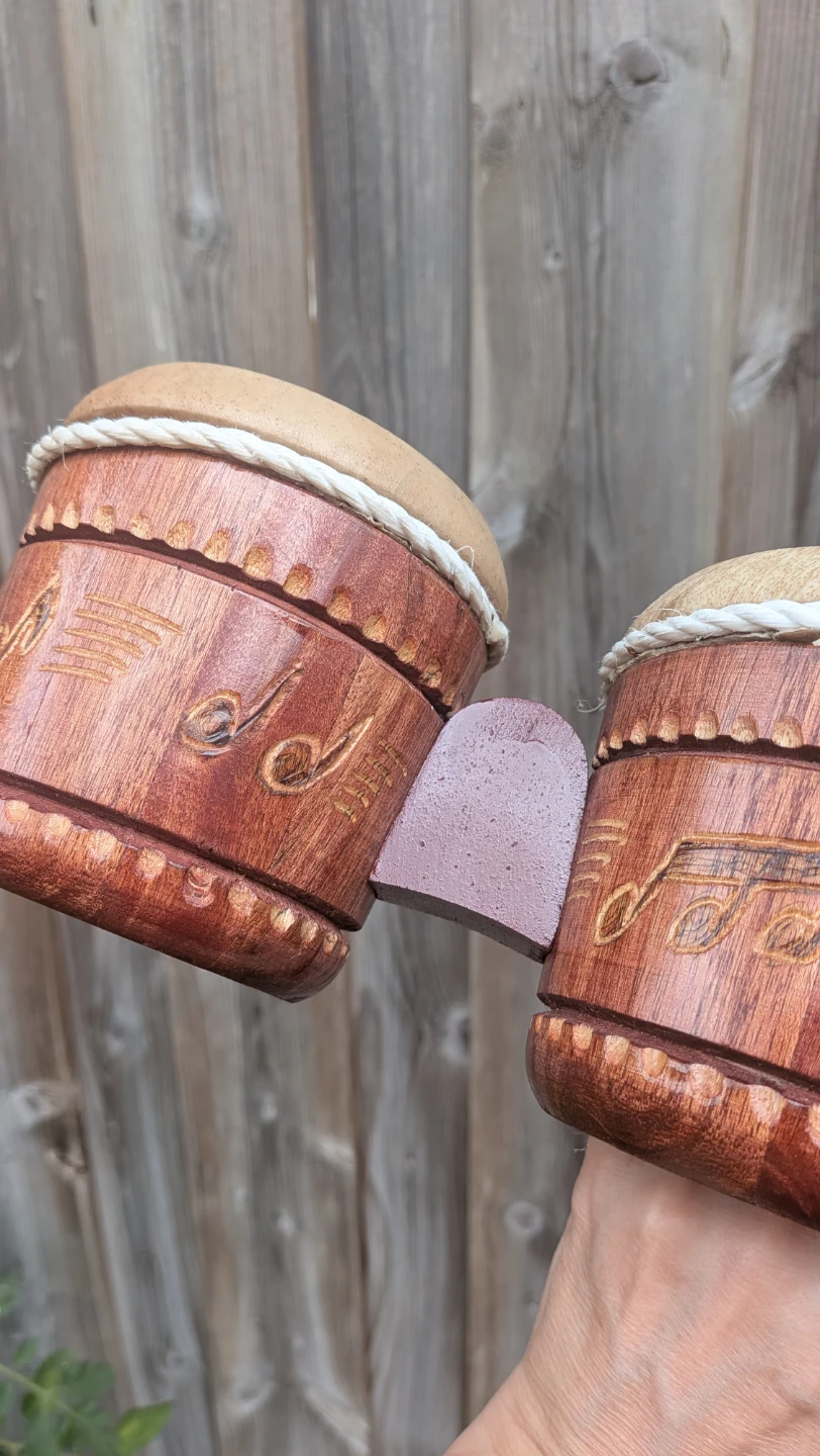 Small Wooden Bongo Drums - photo 3