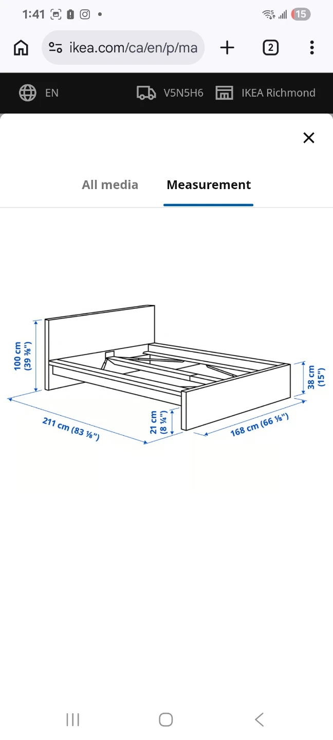Ikea Malm - queen bed frame - photo 2