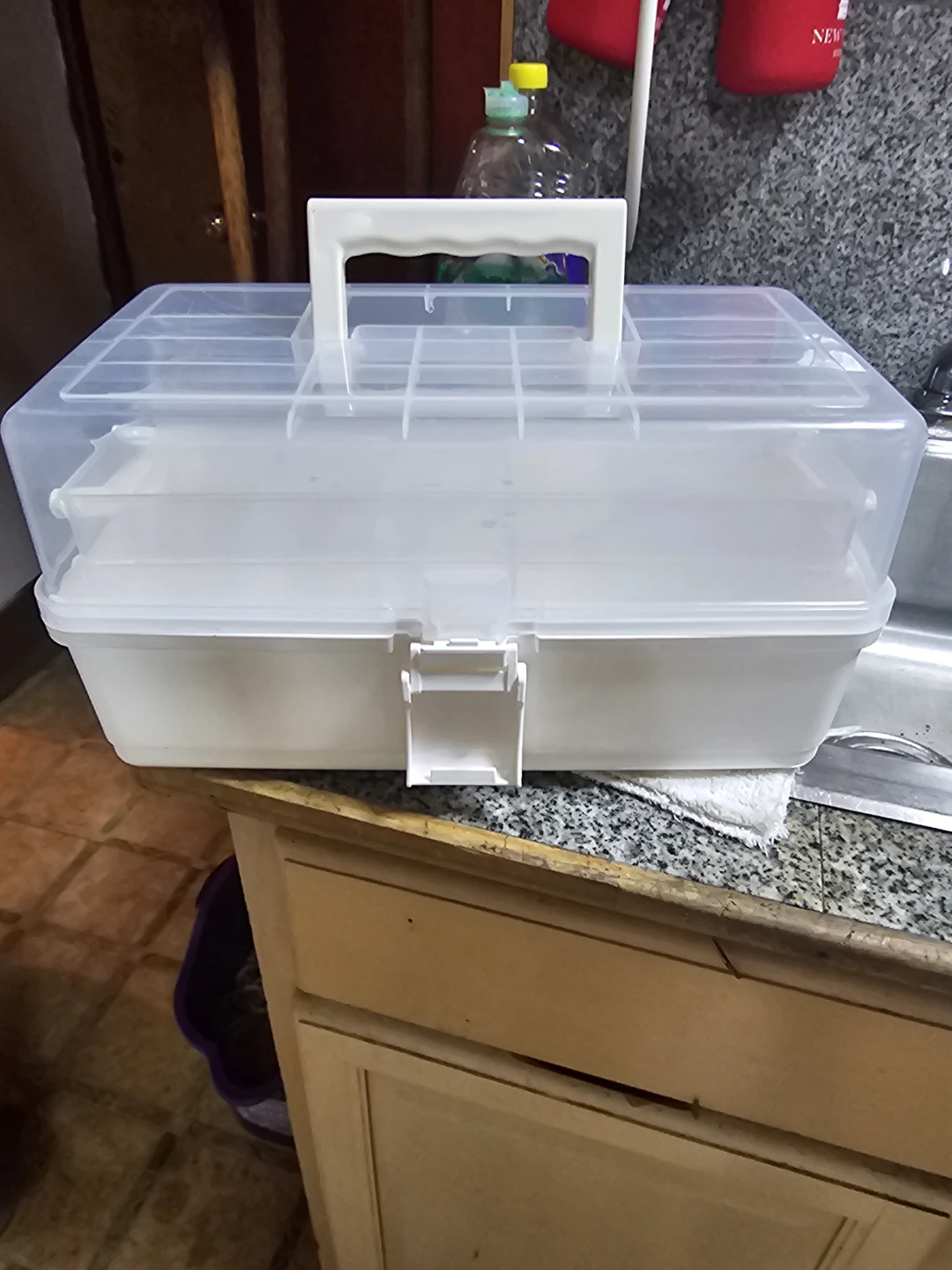 White Plastic Craft Storage Box Organizer - photo 3