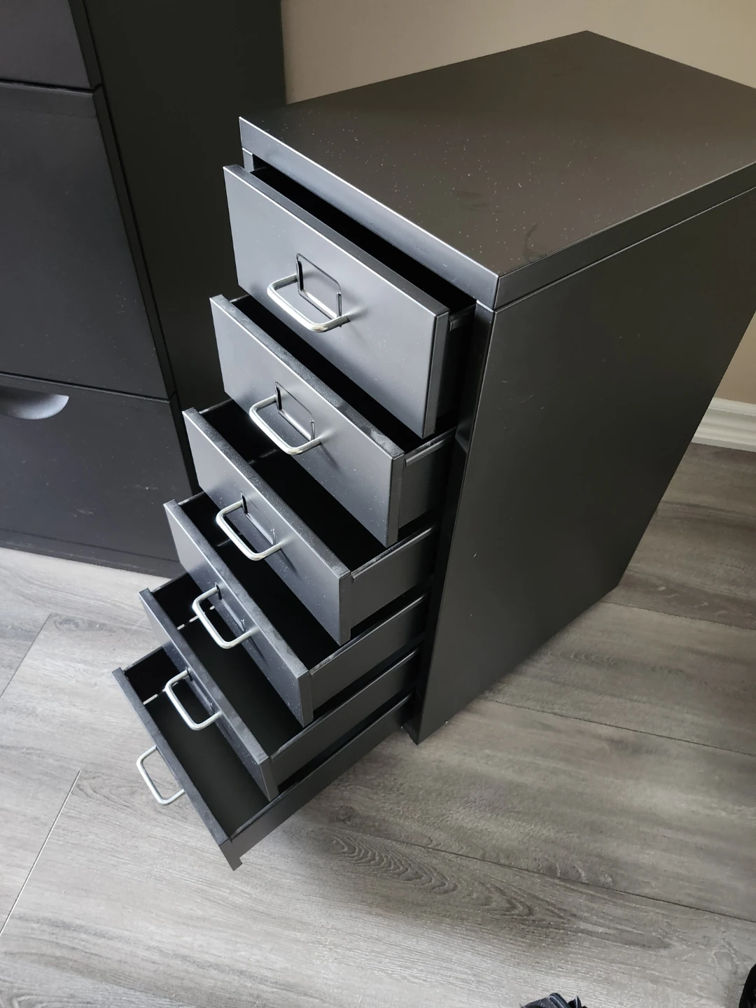 Black 5-Drawer Metal Cabinet - photo 2