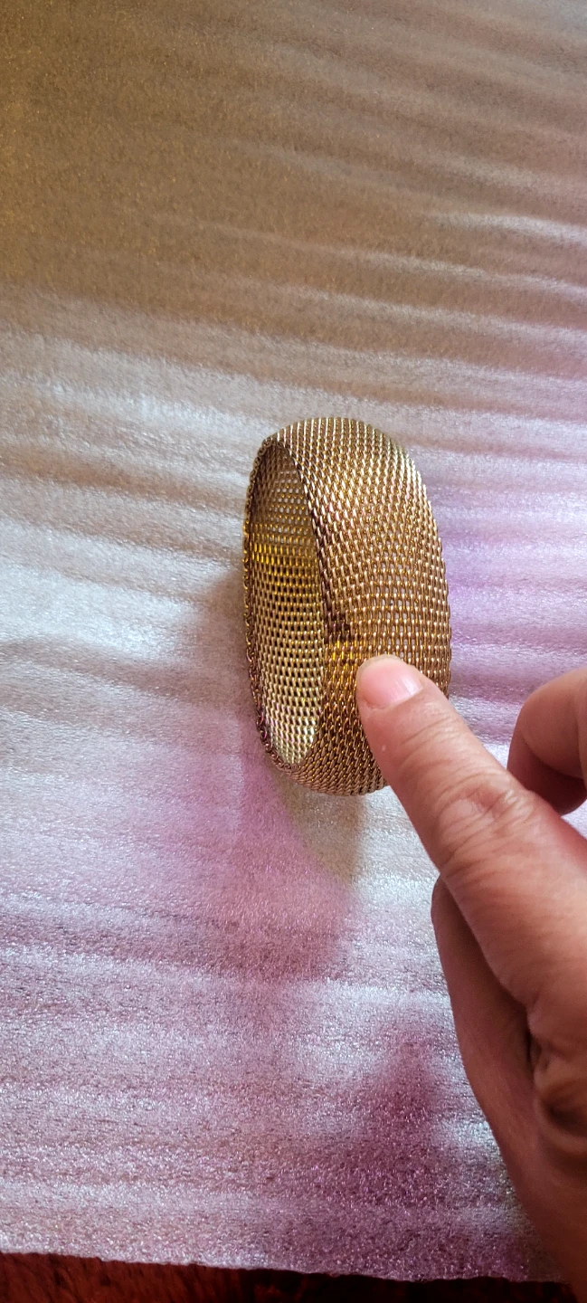 Gold Tone Mesh Bangle Bracelet - photo 3