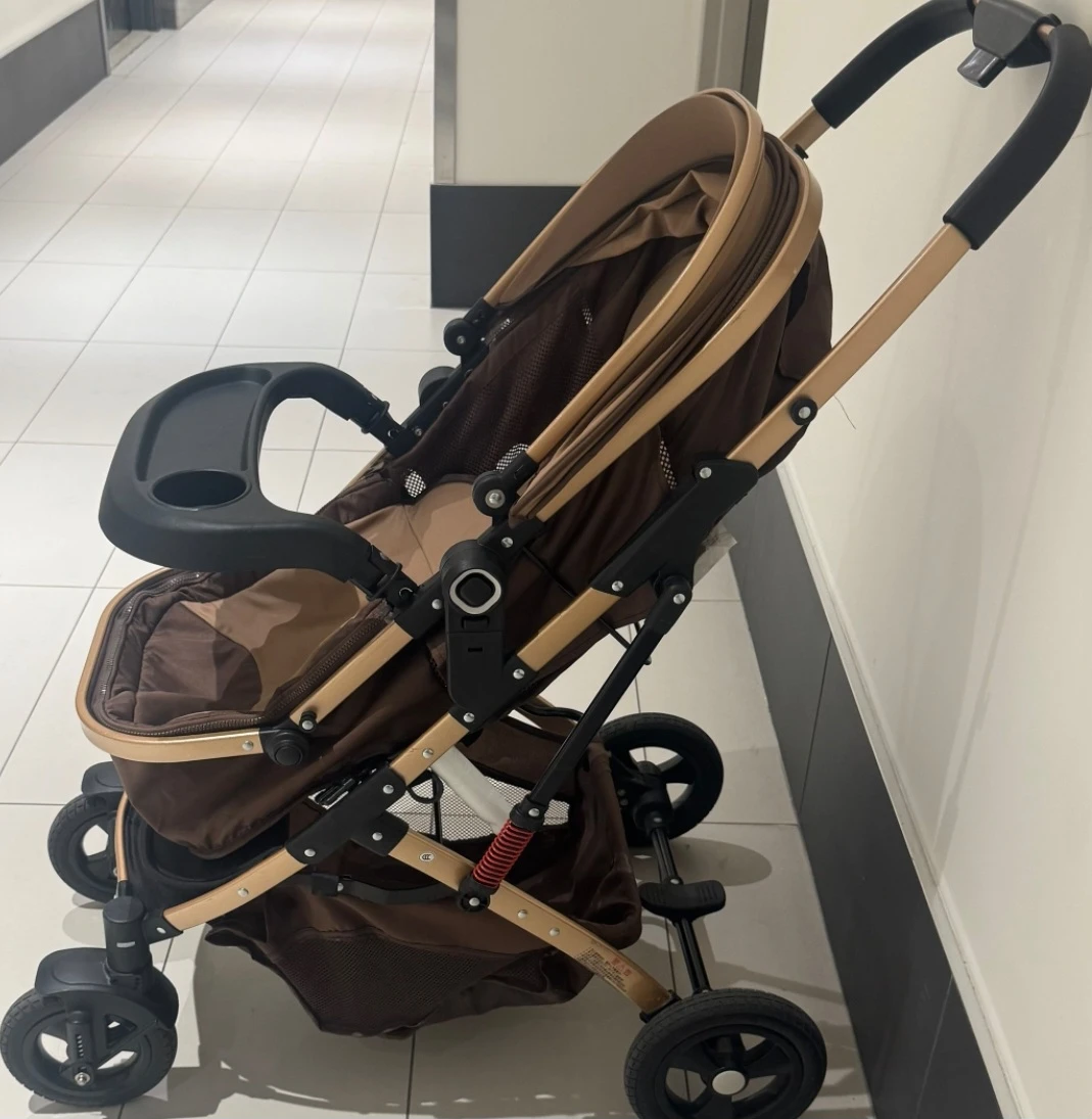 Brown Baby Stroller with Tray - photo 3