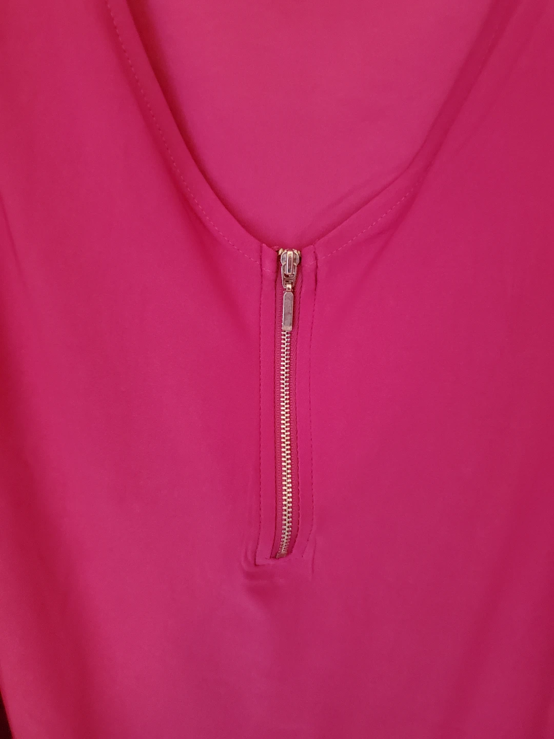 Plus Size Pink Sleeveless Zip-Front Top - photo 2