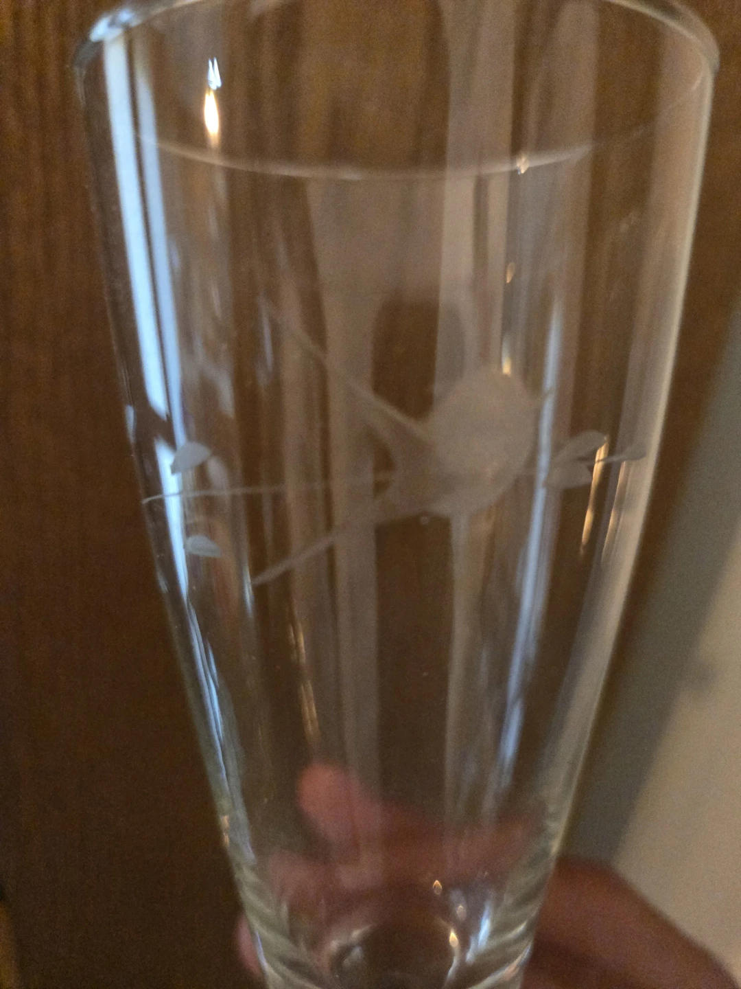 Set of 9 Etched Glass Stemware - photo 2