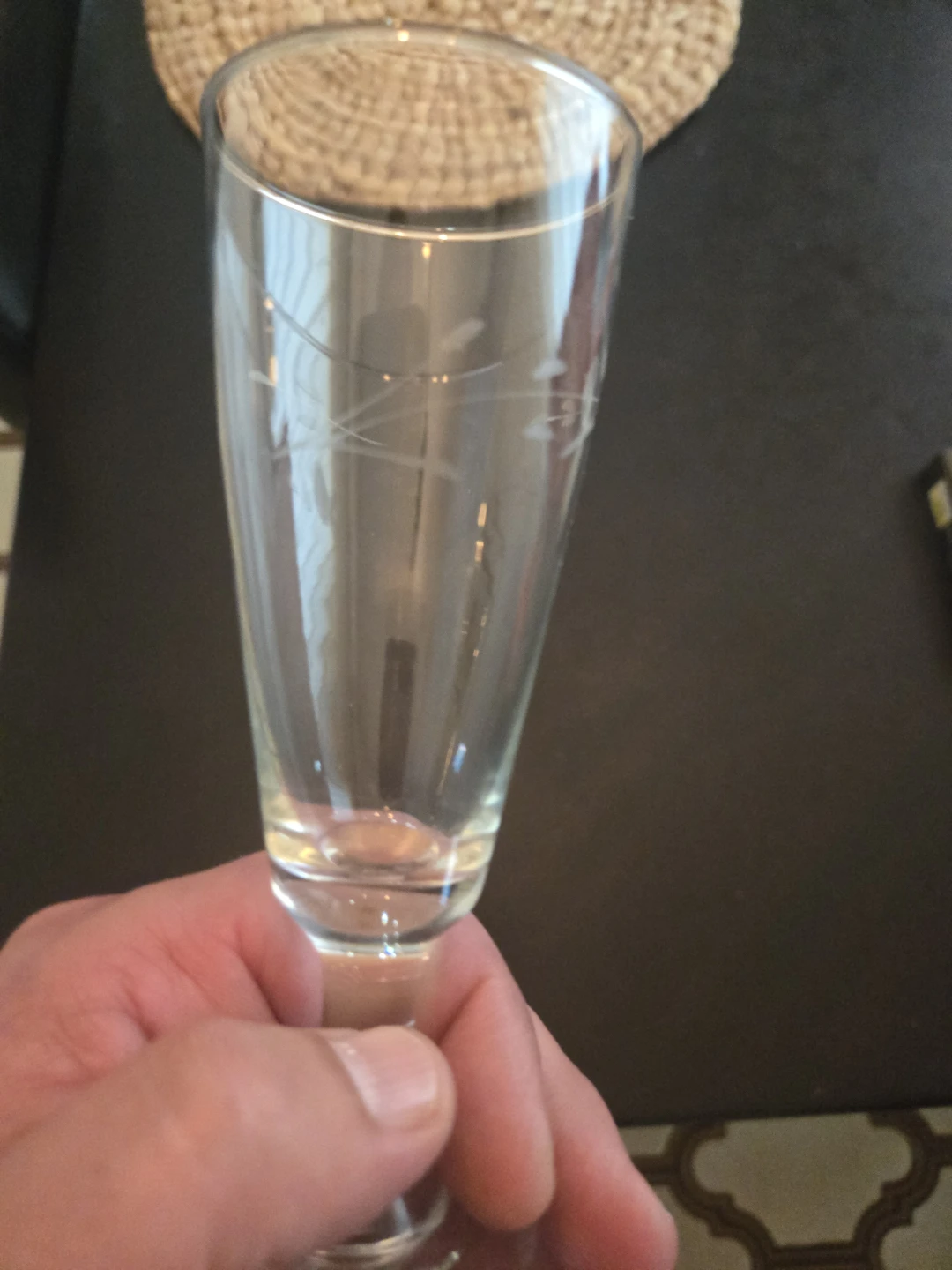 Set of 9 Etched Glass Stemware - photo 3