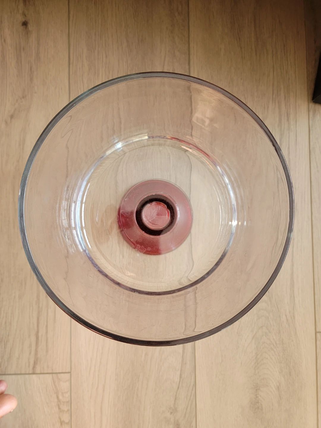 Glass trifle bowl with red base - photo 2