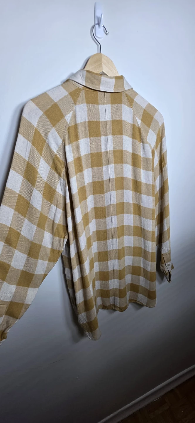 WILFRED FREE Yellow and White Buffalo Plaid Button-Up Shirt - photo 2