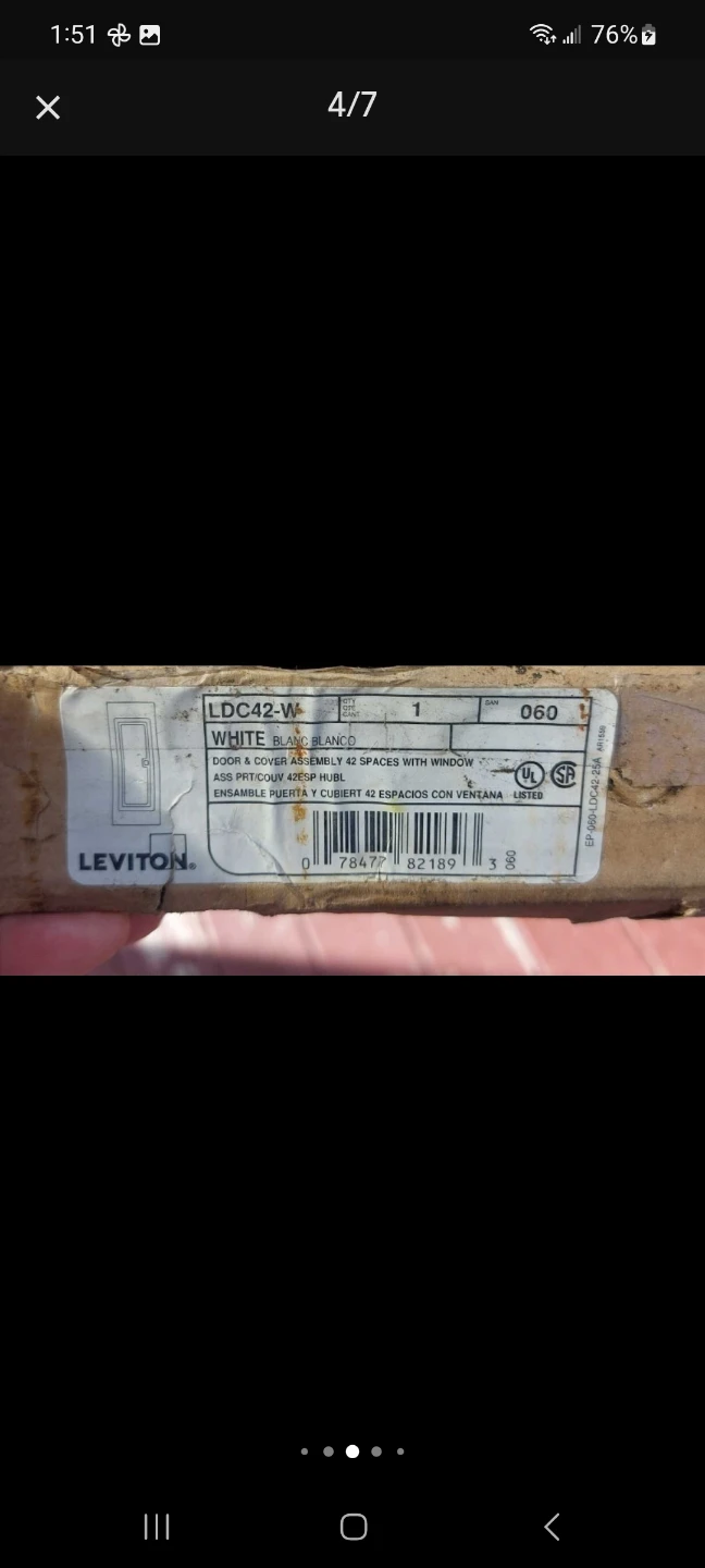 Leviton LDC42-W 42 Space Load Center Cover and Door with Window - photo 5