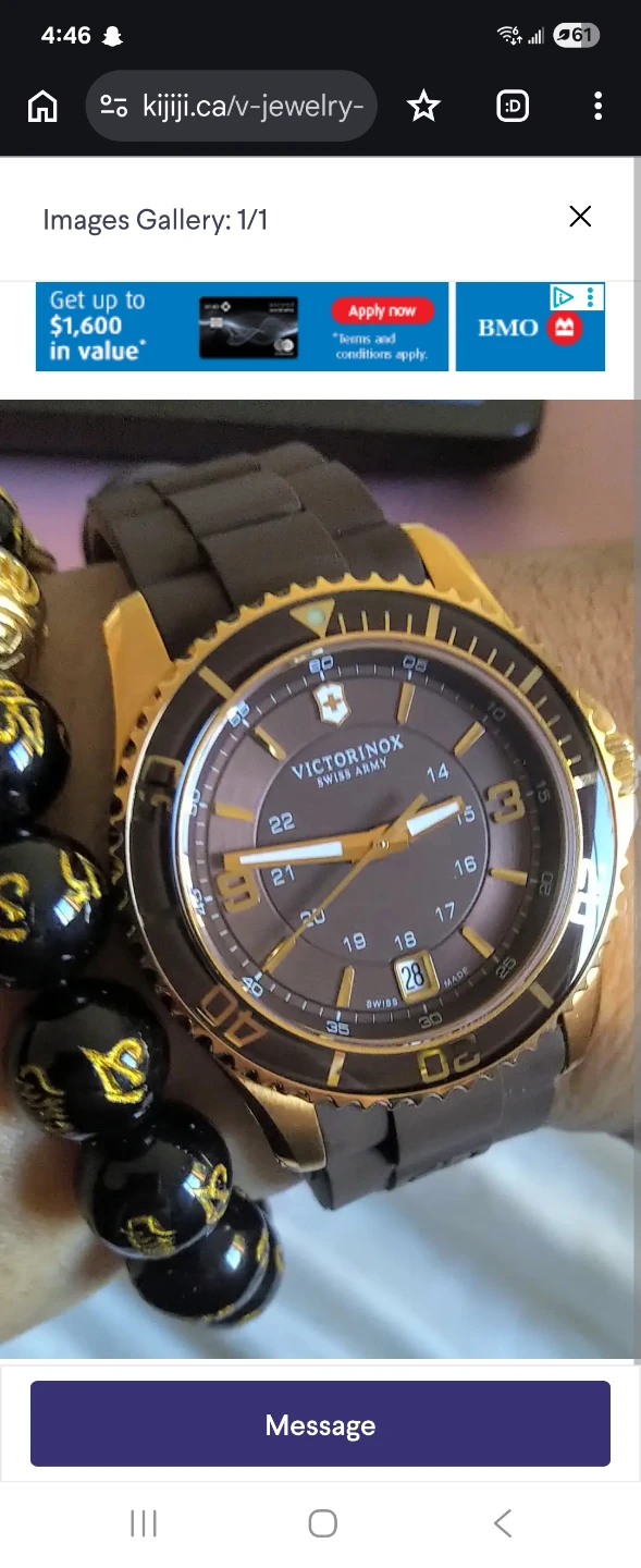 Victorinox Swiss Army Watch - Gold & Brown