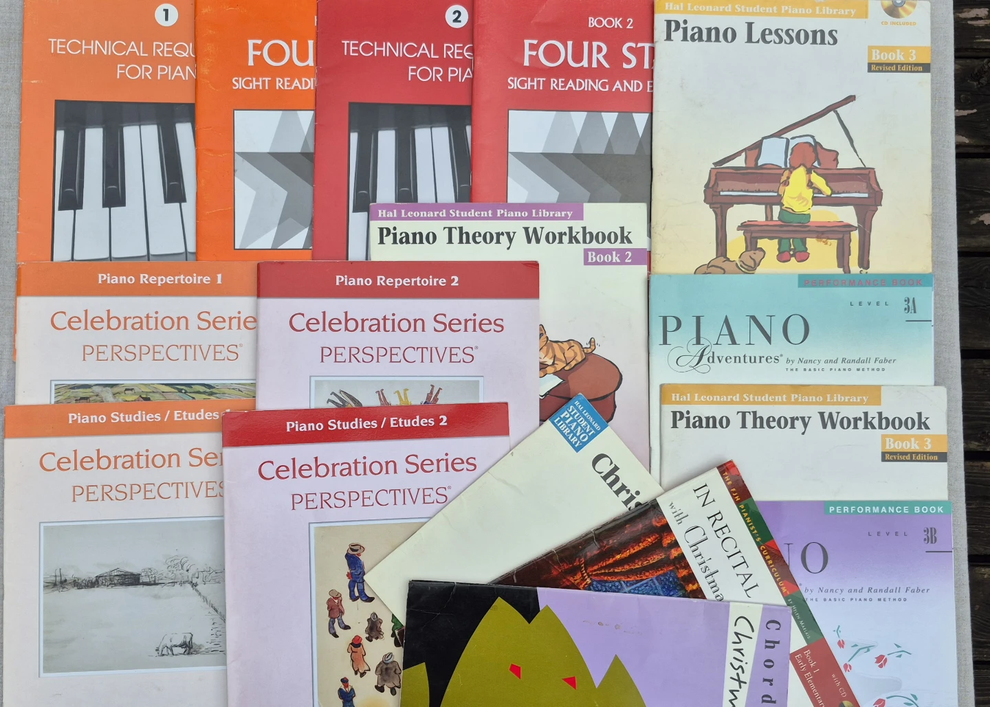 Hal Leonard Piano books. Level 1,2, 3. Performance and Theory.