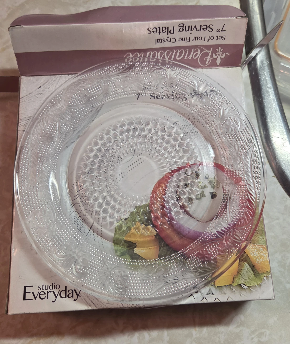 Bowring 7" Crystal Serving Plates (2 Sets of 4) - photo 2