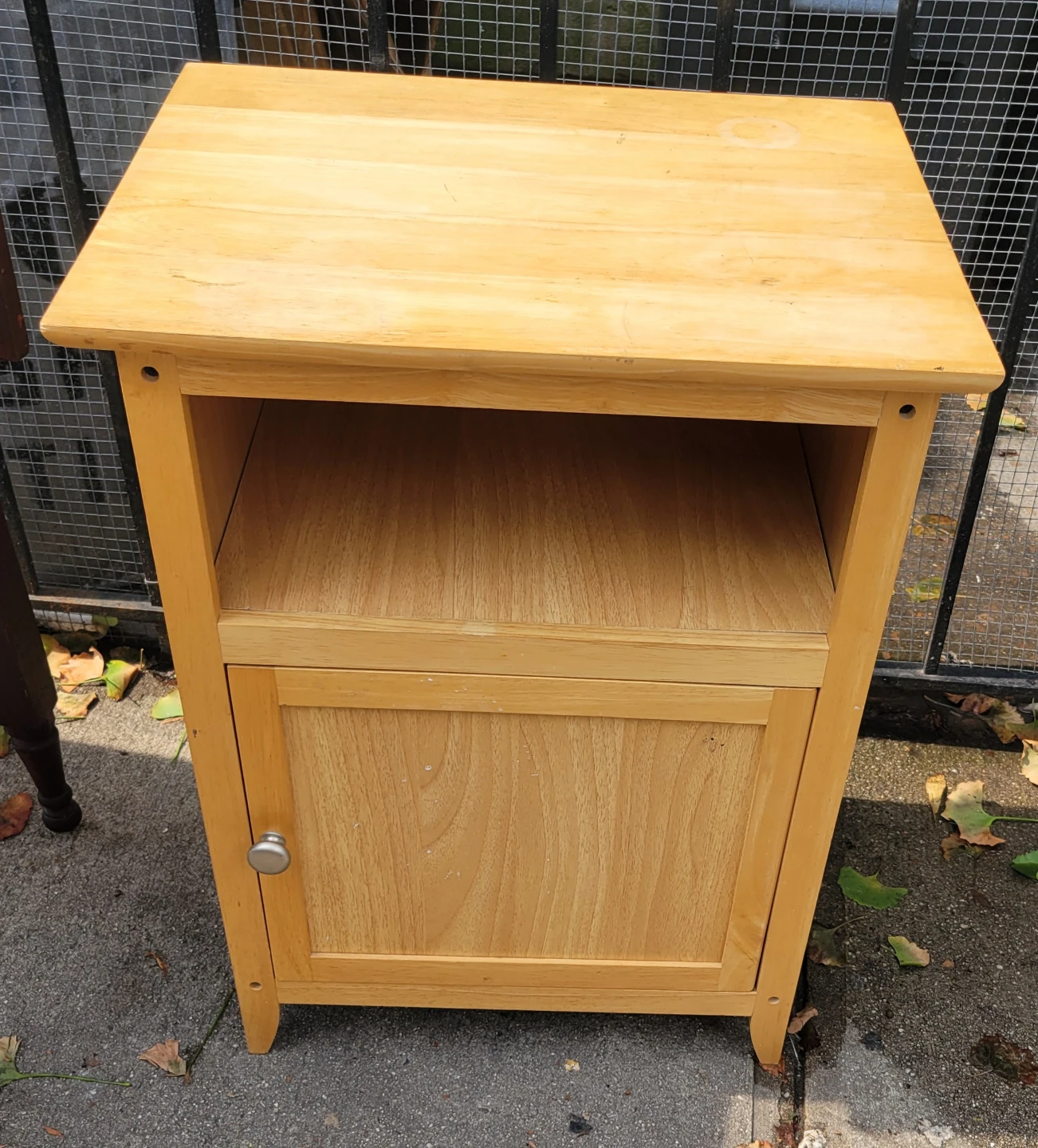 Wooden Nightstand with Cabinet