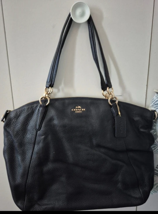Coach Black Leather Tote Bag