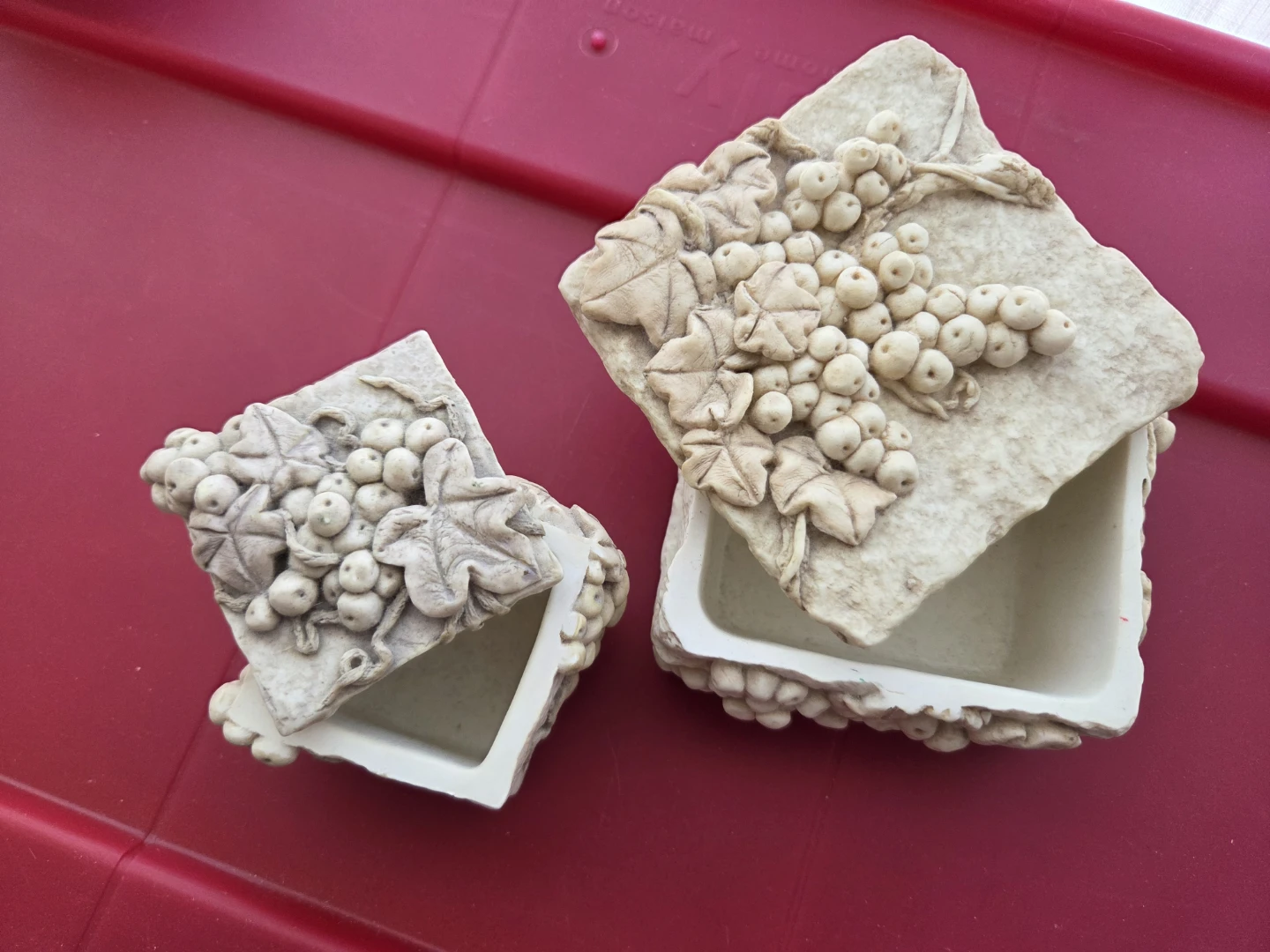 Vintage Decorative Trinket Boxes with Grape Design - photo 2