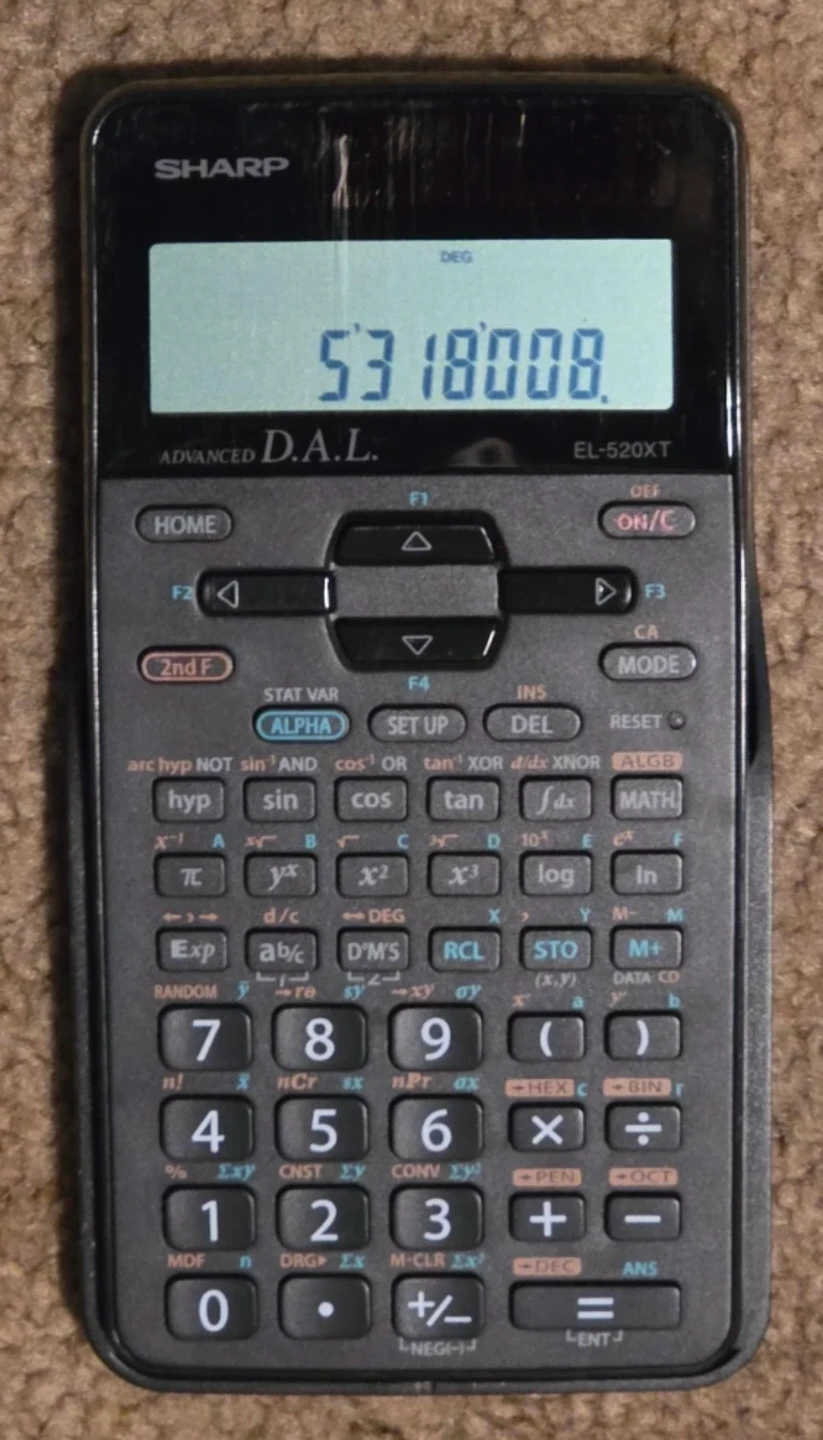 SHARP EL-520XT Advanced D.A.L. Scientific Calculator - photo 2