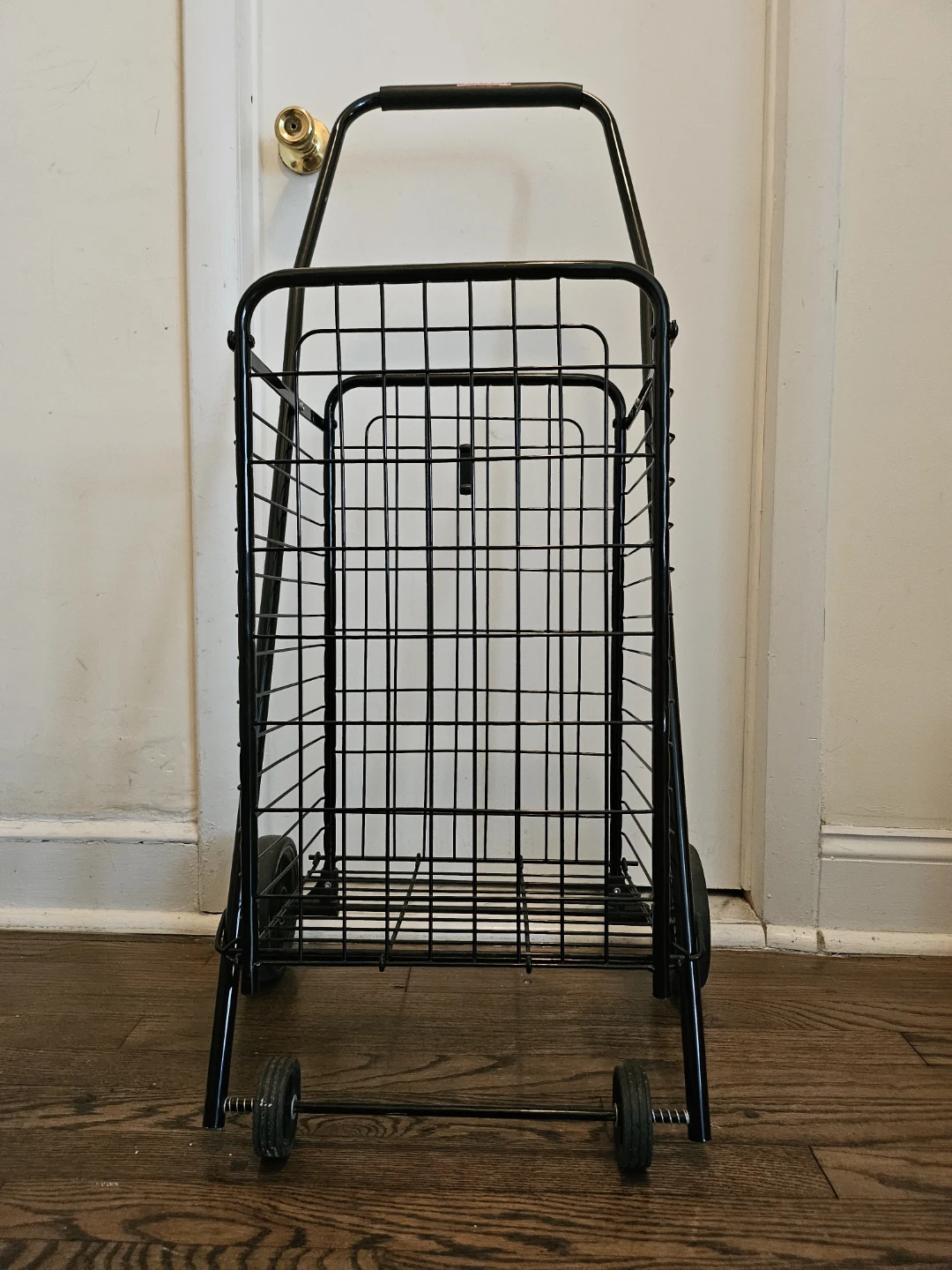 Black Metal Rolling Shopping Cart - photo 2