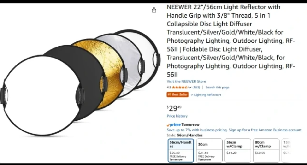 Neewer 22"/56cm Collapsible Light Reflector 5-in-1 - photo 2