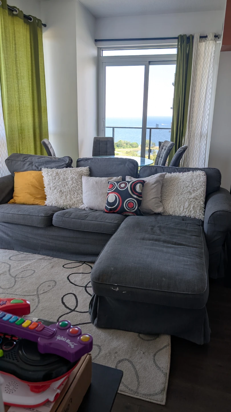 Ikea Gray Fabric Sectional Sofa/couch - photo 2
