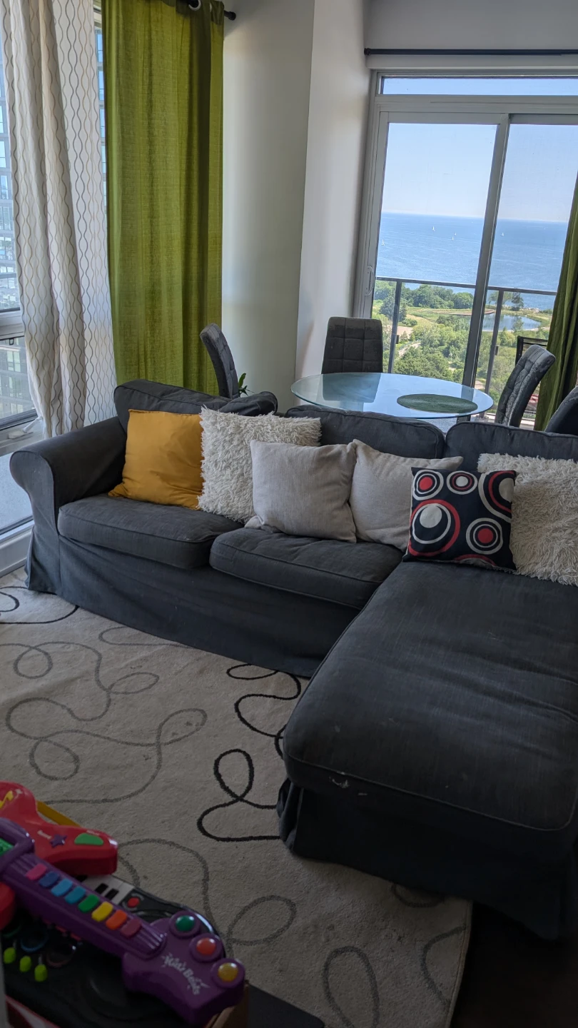 Ikea Gray Fabric Sectional Sofa/couch - photo 5