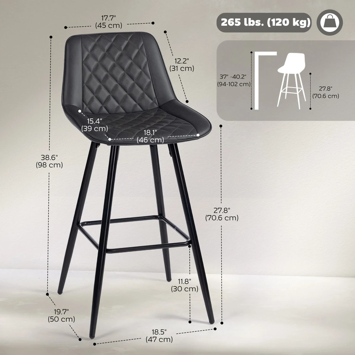 Brand new Bar Chairs 2-Piece Set - photo 4