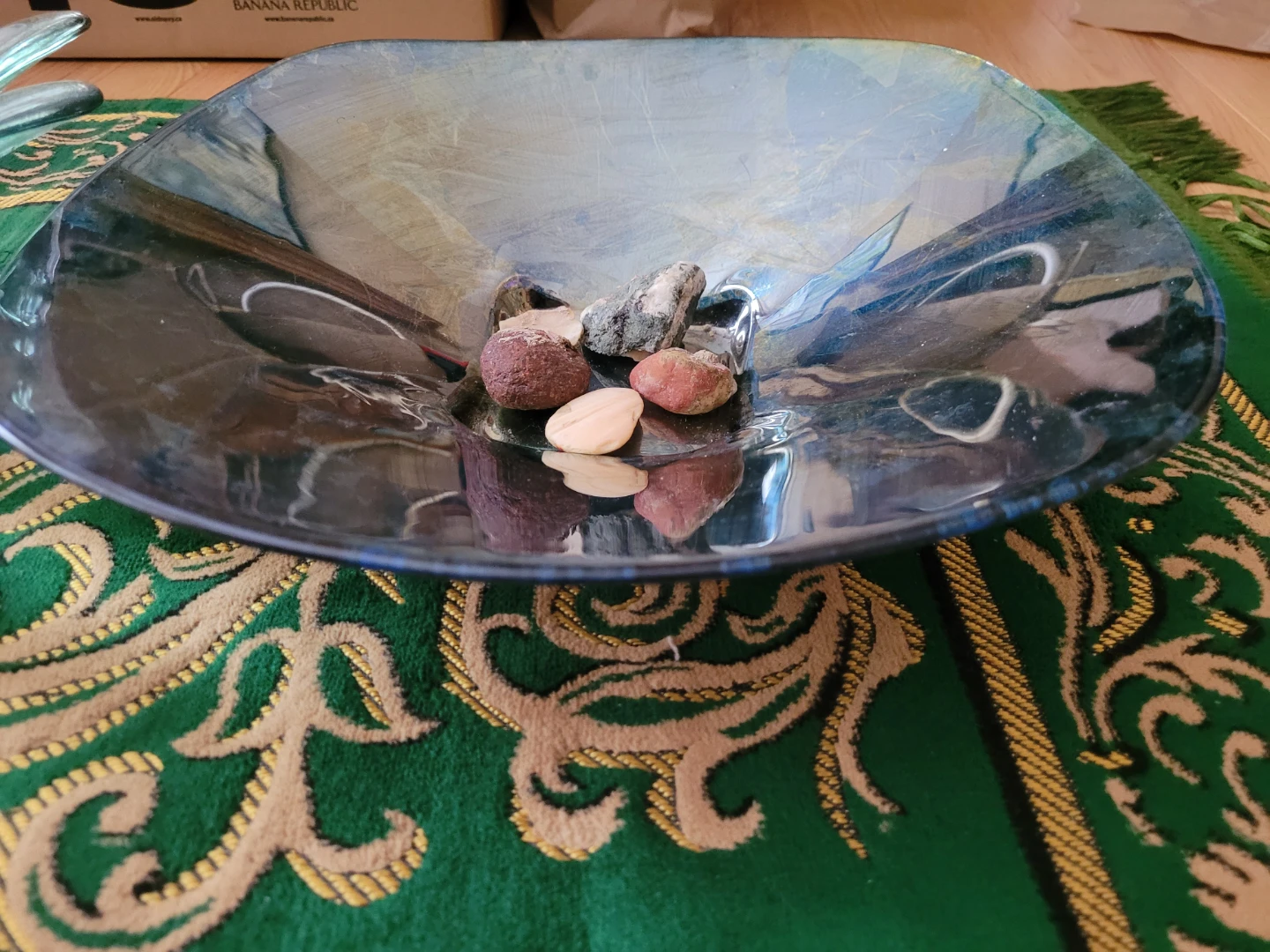 Decorative 2 Glass Bowls with Stand