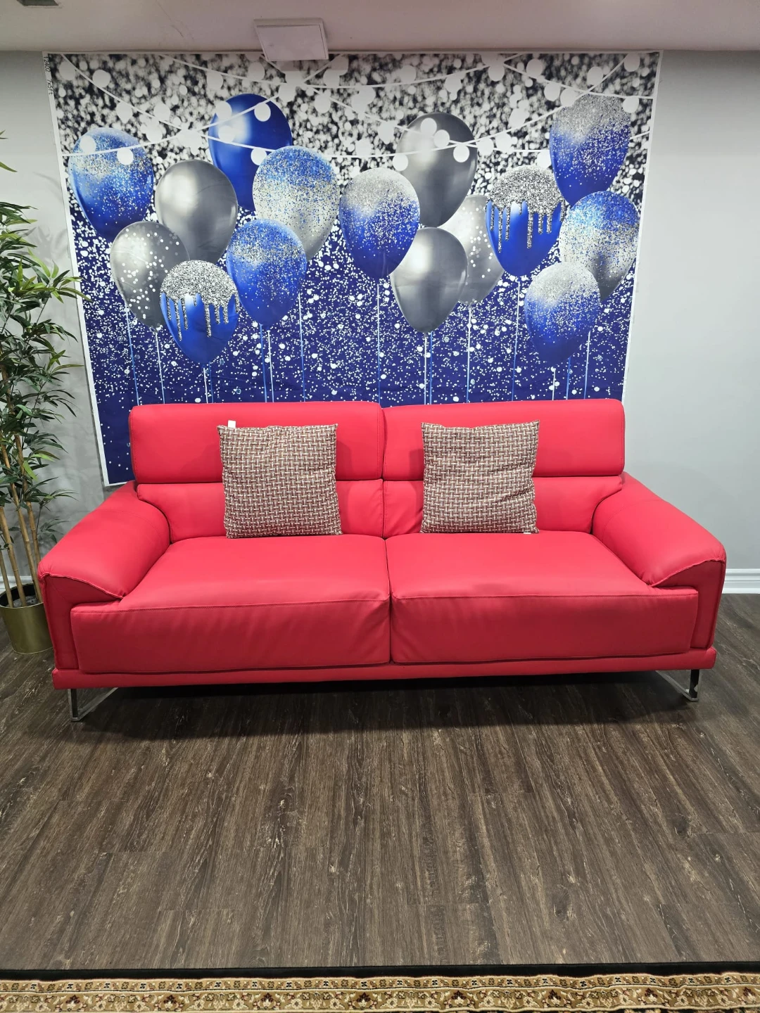 Moving sale. Red Sofa set. Love seat and 3 seater only.