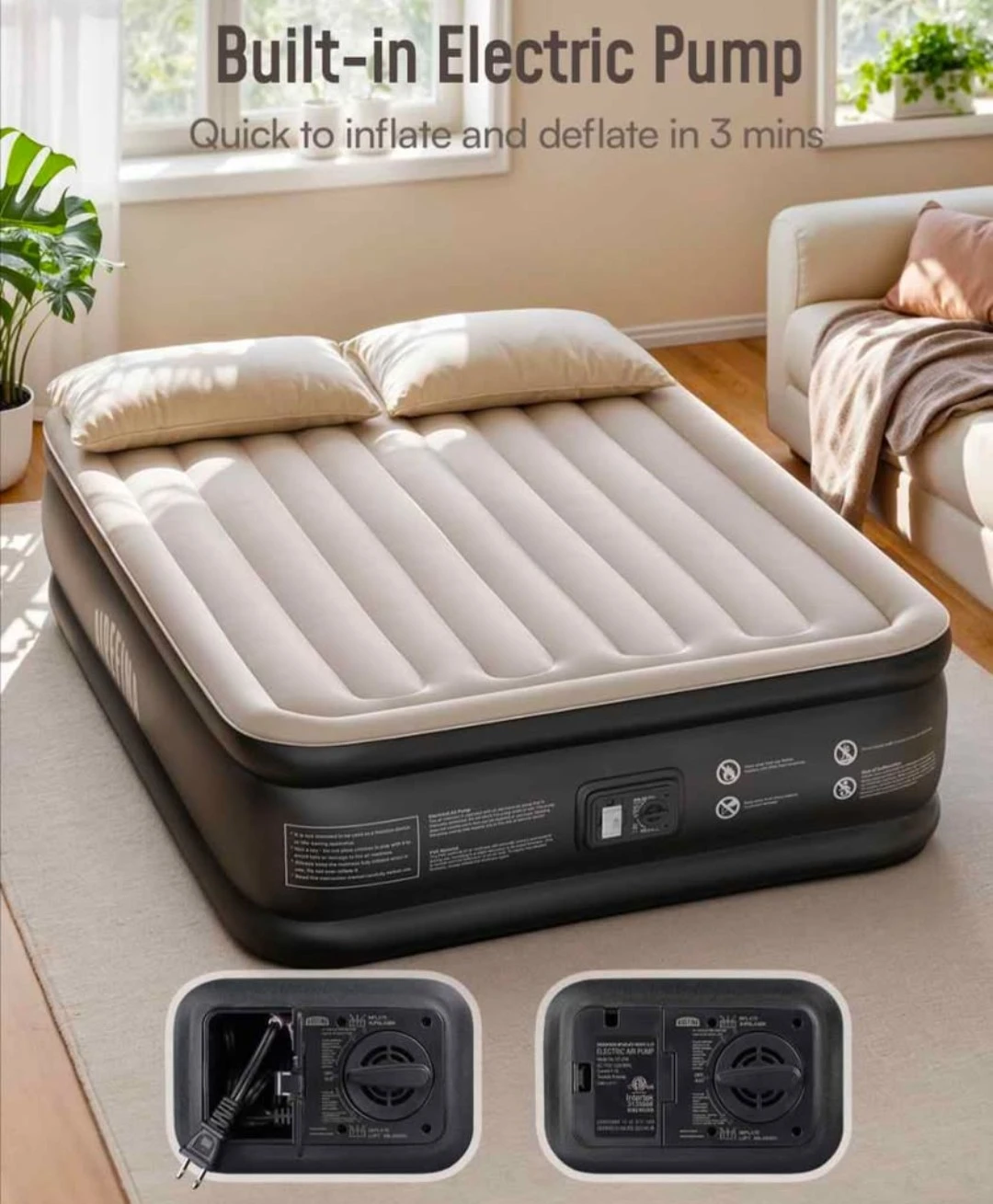 AIREFINA Queen Size Air Mattress with Built-in Pump - photo 4