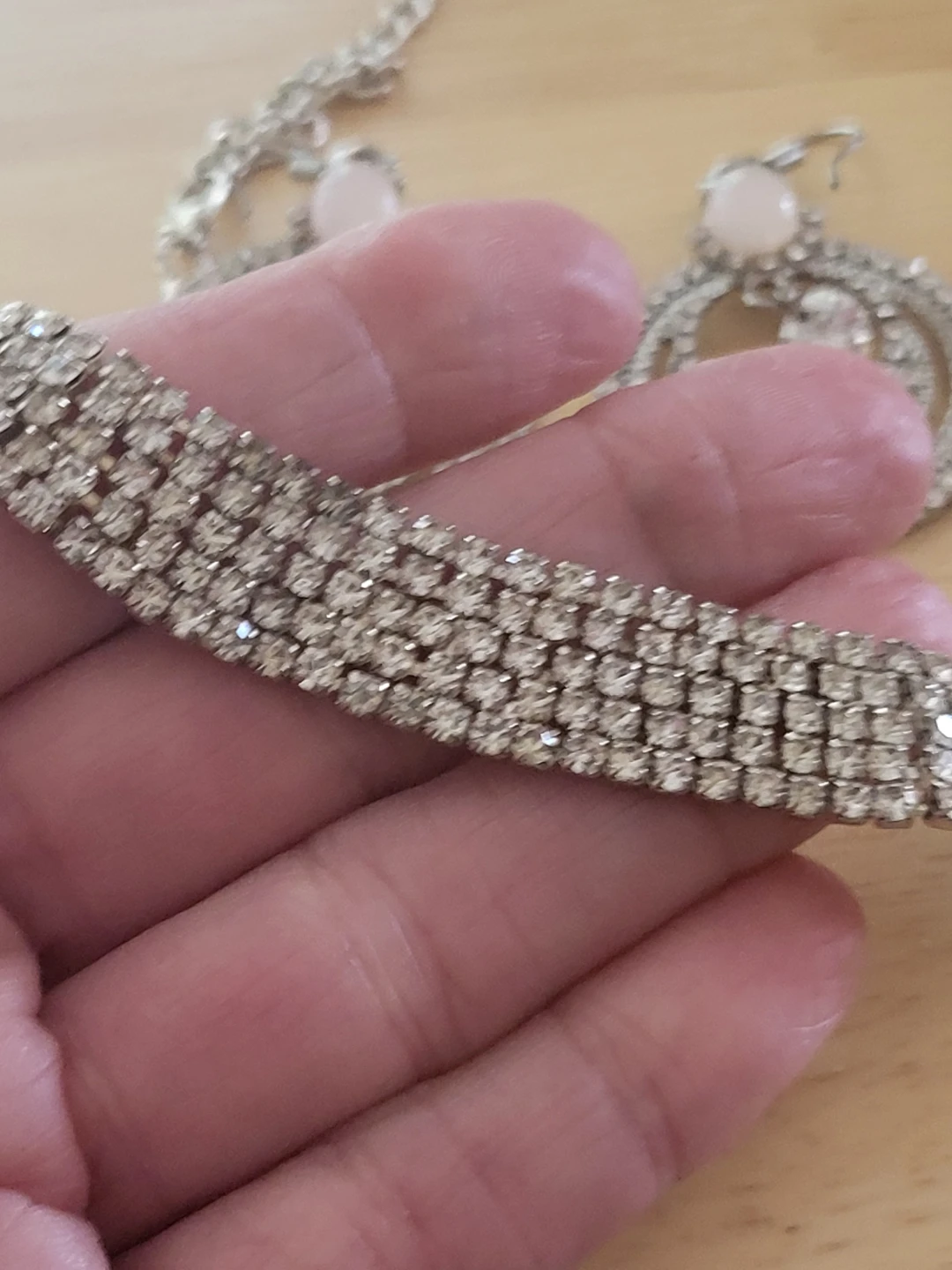 Rhinestone Necklace and Earring Set - photo 3