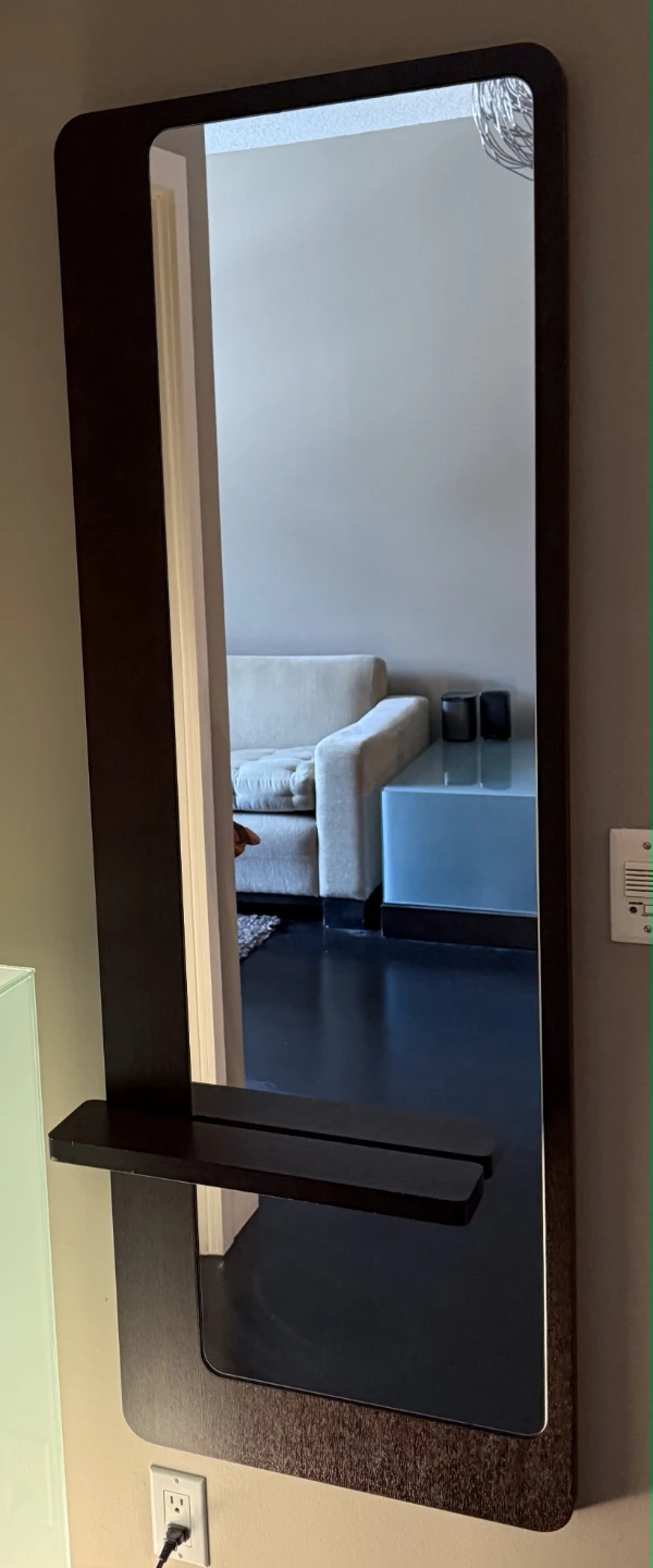 Modern Standing Mirror with Shelf - photo 2