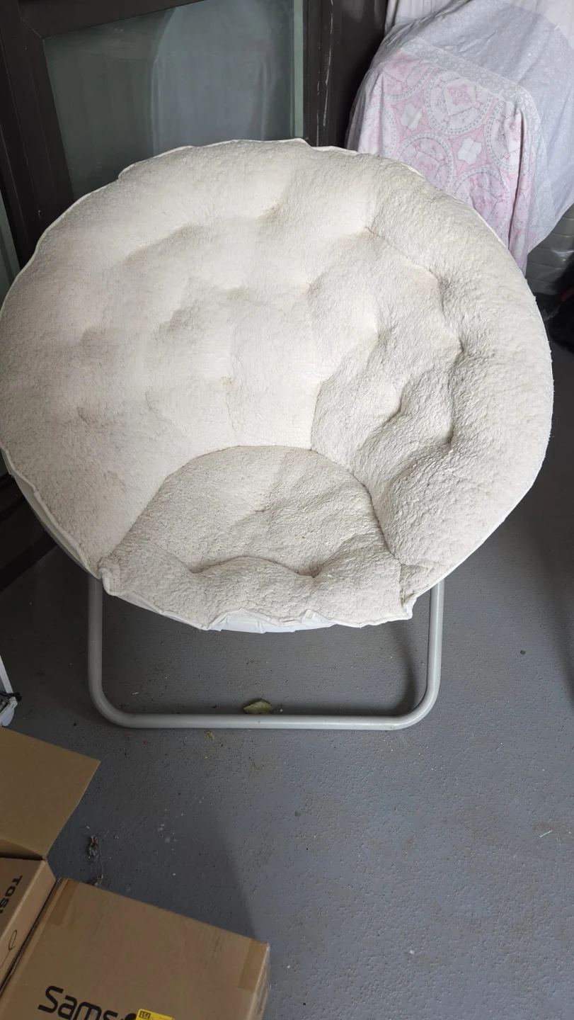 2pce White Faux Fur Saucer Chair - photo 4