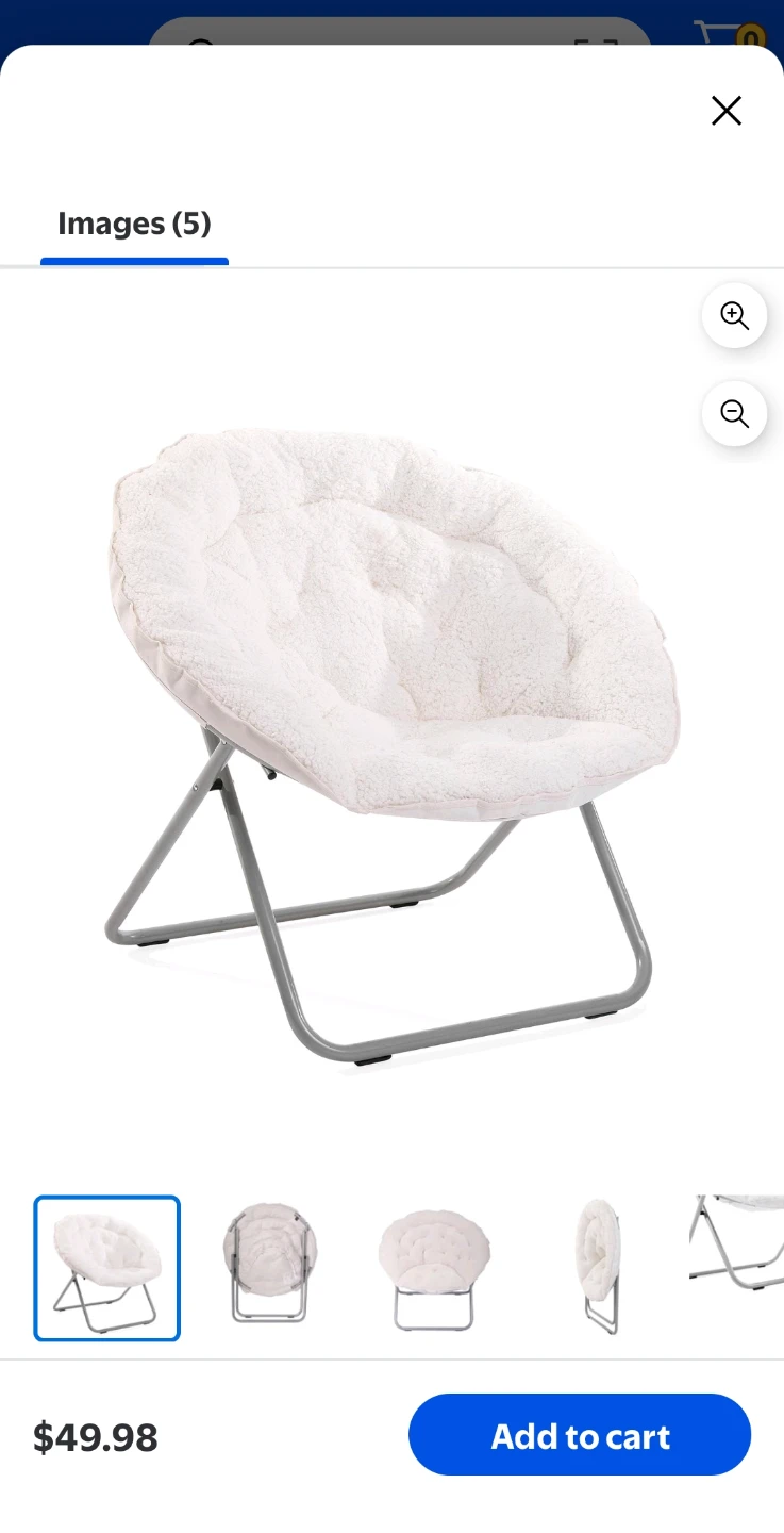 2pce White Faux Fur Saucer Chair - photo 5