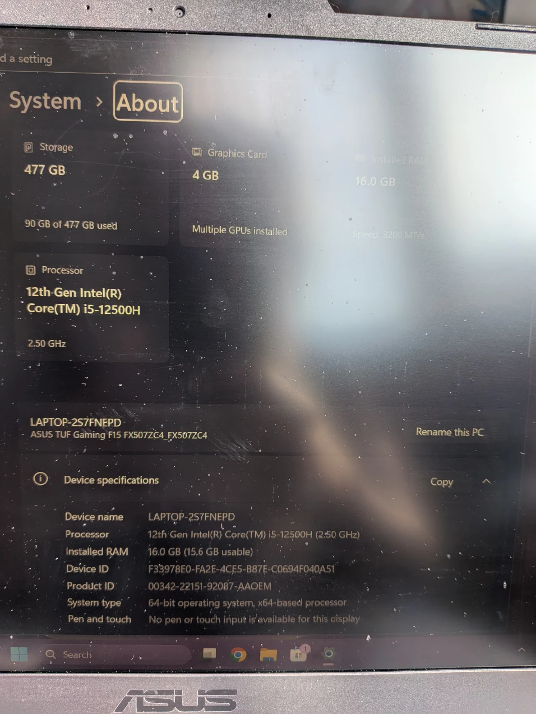 ASUS TUF FX507ZC4 GAMING LAPTOP - photo 3