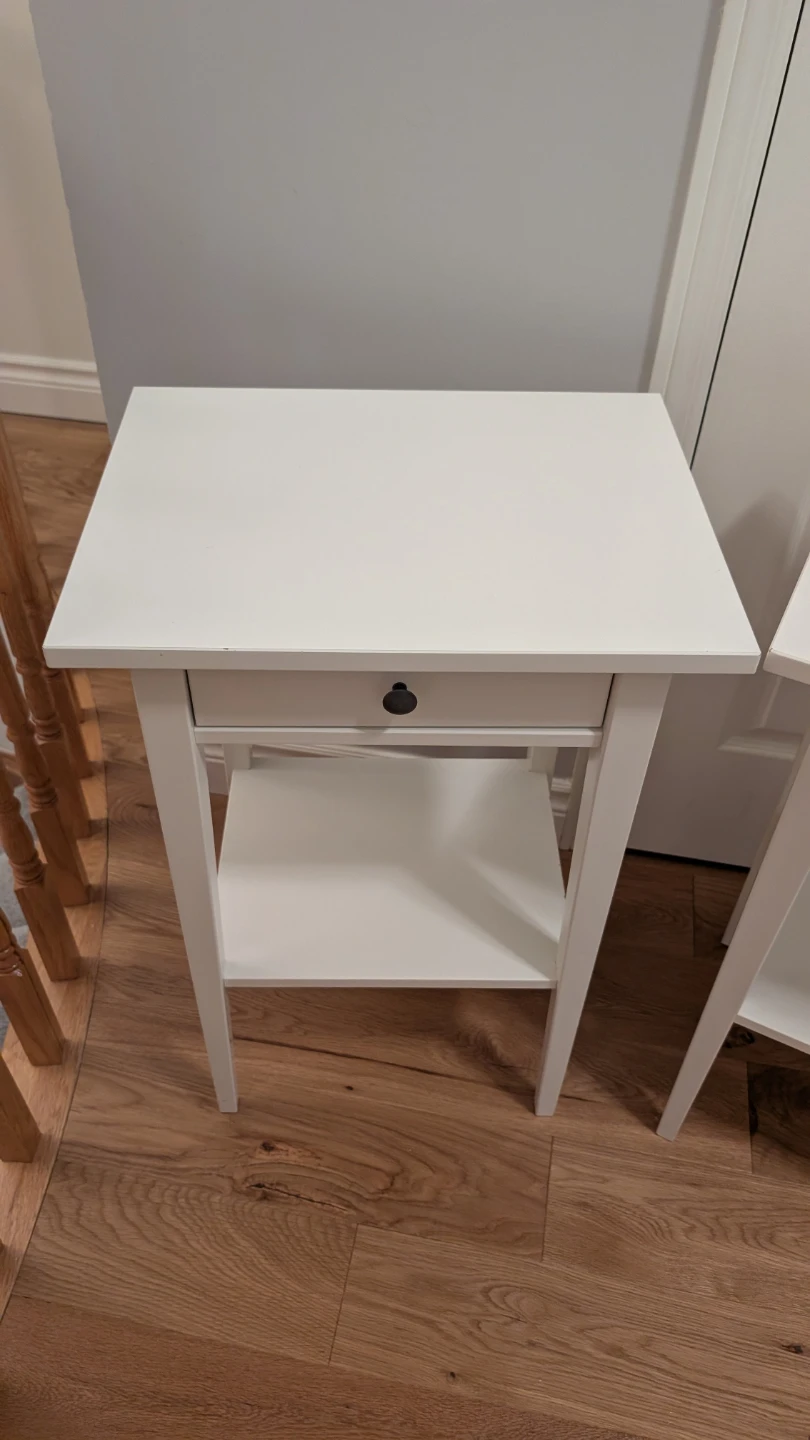 TWO IKEA Hemnes White Nightstand with Drawer and Shelf - photo 3
