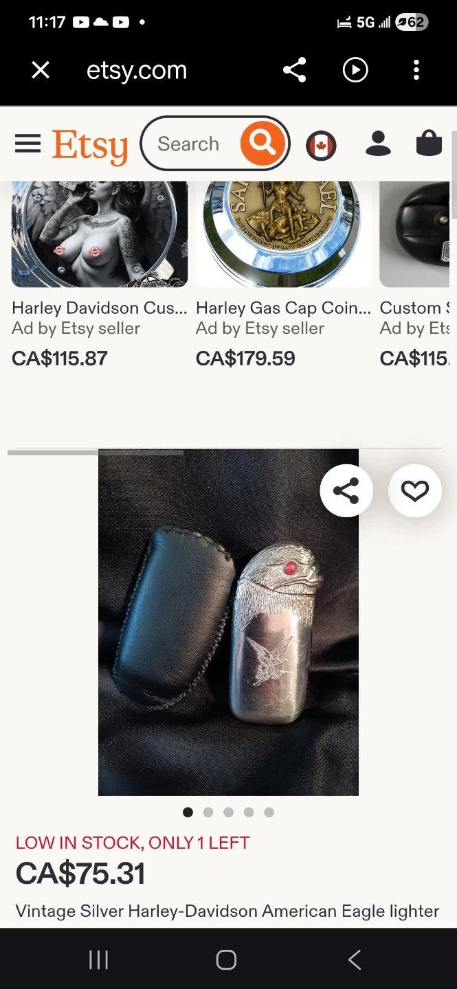 Vintage Harley-Davidson American Eagle Lighter with Case - photo 3
