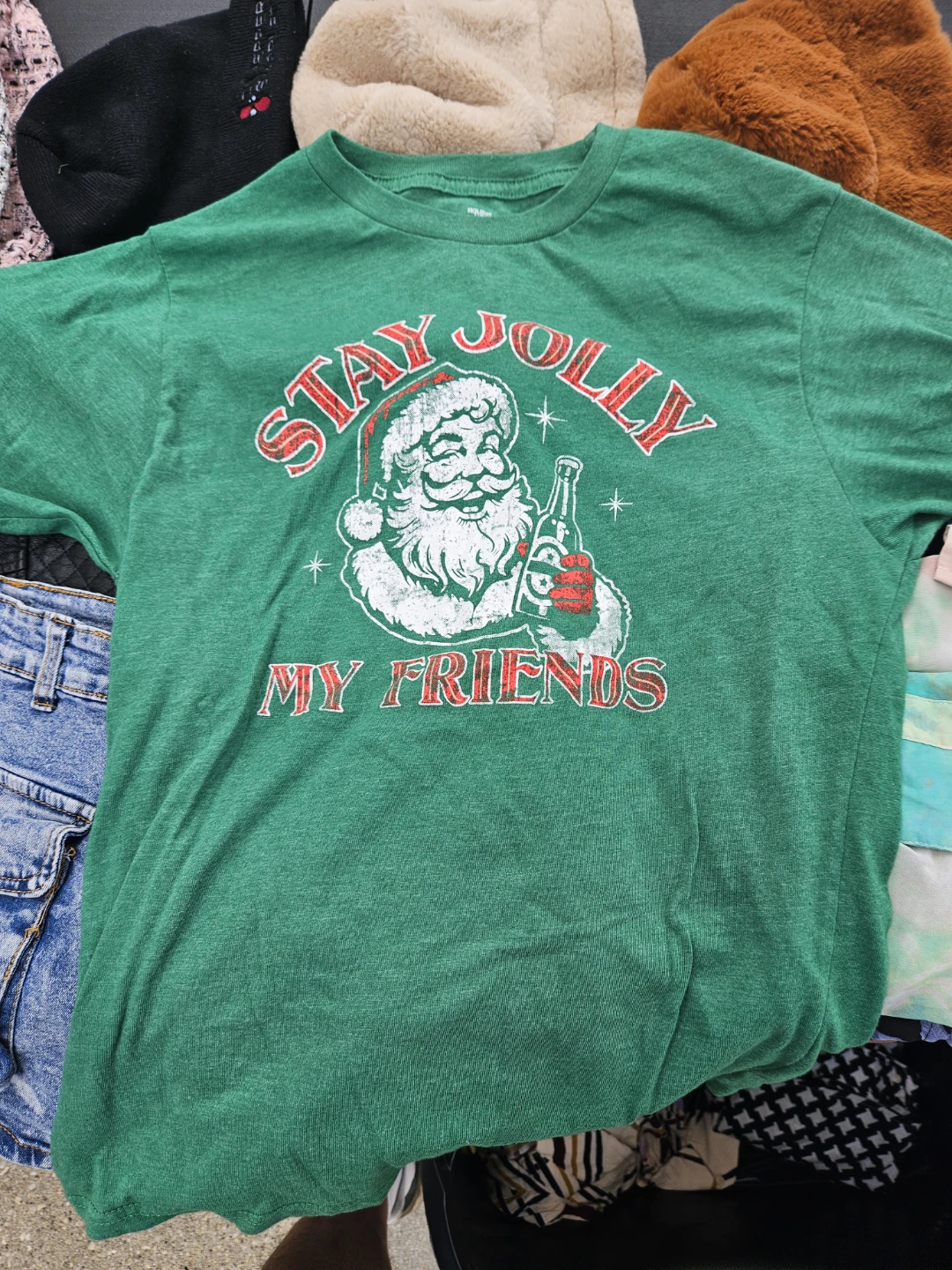 Holiday Time Santa T-Shirt Size Small