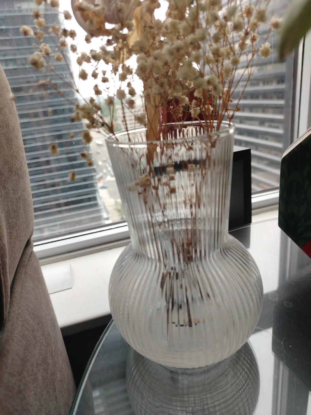 Glass Fluted Vase