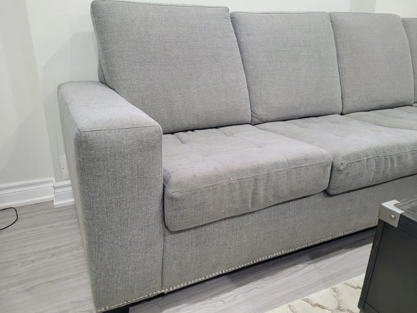 Grey Sectional Sofa with Lift Top Coffee Table - photo 2