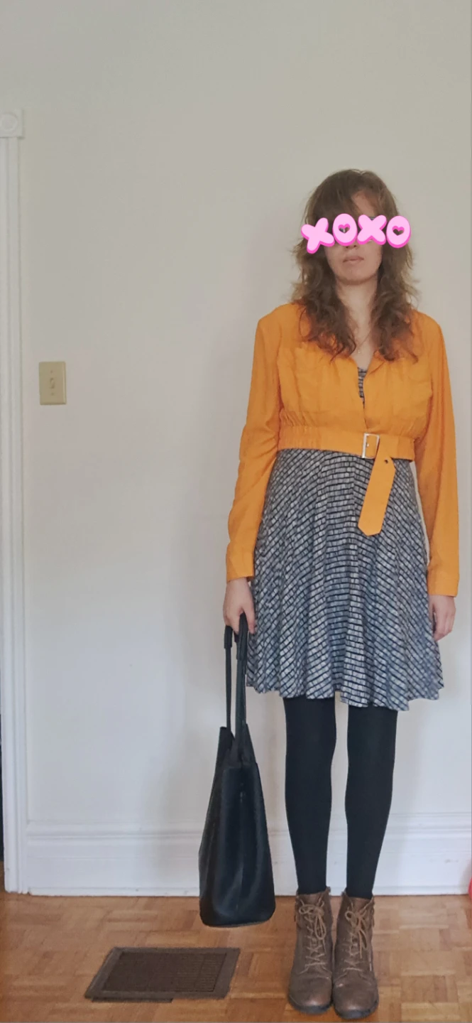 Like an Angel Orange Cropped Shirt with button - photo 3