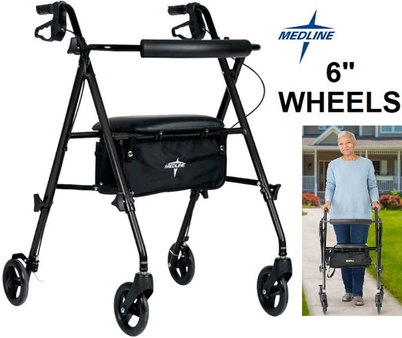 Medline Guardian Superlight Rolling Walker with 6-inch Wheels - photo 2